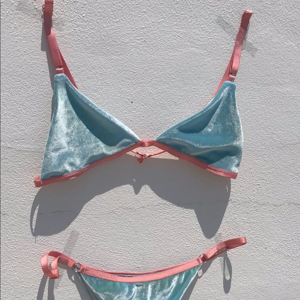 JYork the label baby blue velvet bikini